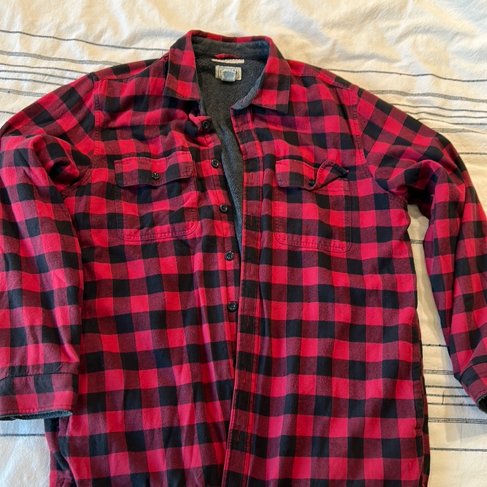 Ll bean fleece line flannel large tall men’s